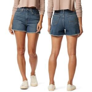 Signature by Levi Strauss Heritage High Waisted Frayed Hem Denim Shorts Blue 12